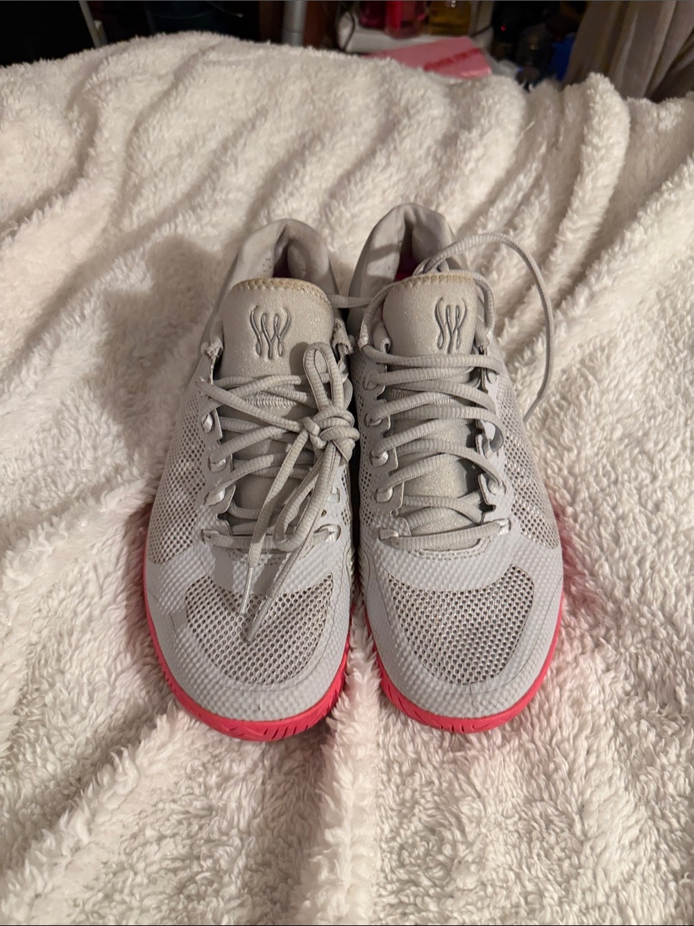 Nike Women's Gray Athletic Sneakers with Pink Soles
